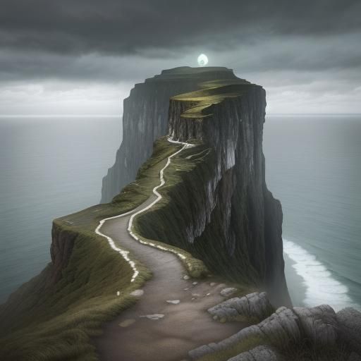 Surreal Landscape with Figure in Digital Art Style