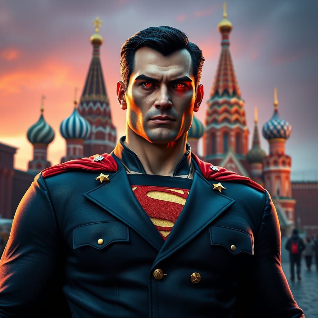 Superman in Soviet Military Uniform Dominates Red Square