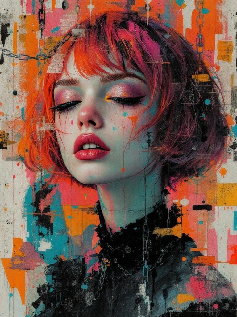 Gothic Portrait of a Melancholic Young Woman