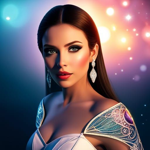 Sparkling Diamond Fairy in Starry Night