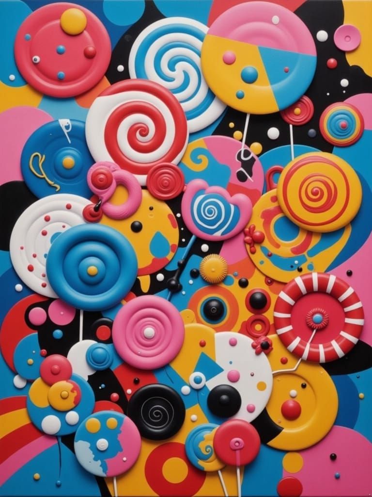 Surreal Gothic Lollipops in a Haunted Landscape