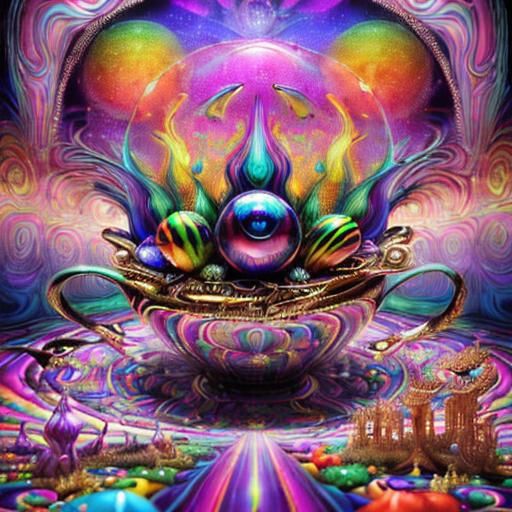 Psychedelic Cornucopia in Hyperrealistic 3D