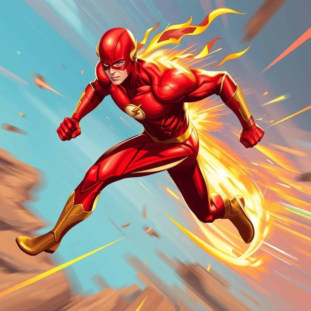 The Flash Running at Super Speed