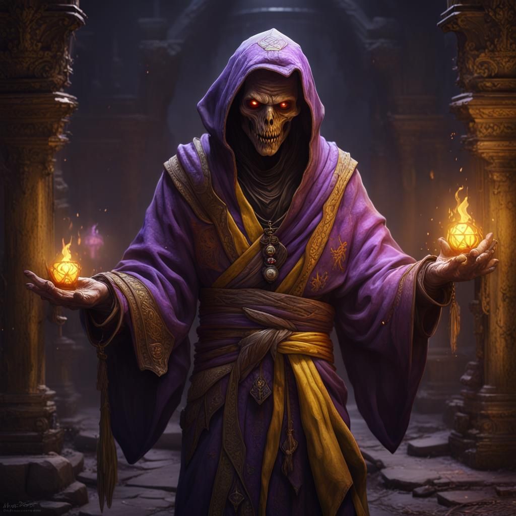 Undead Monk in Dark Fantasy Style
