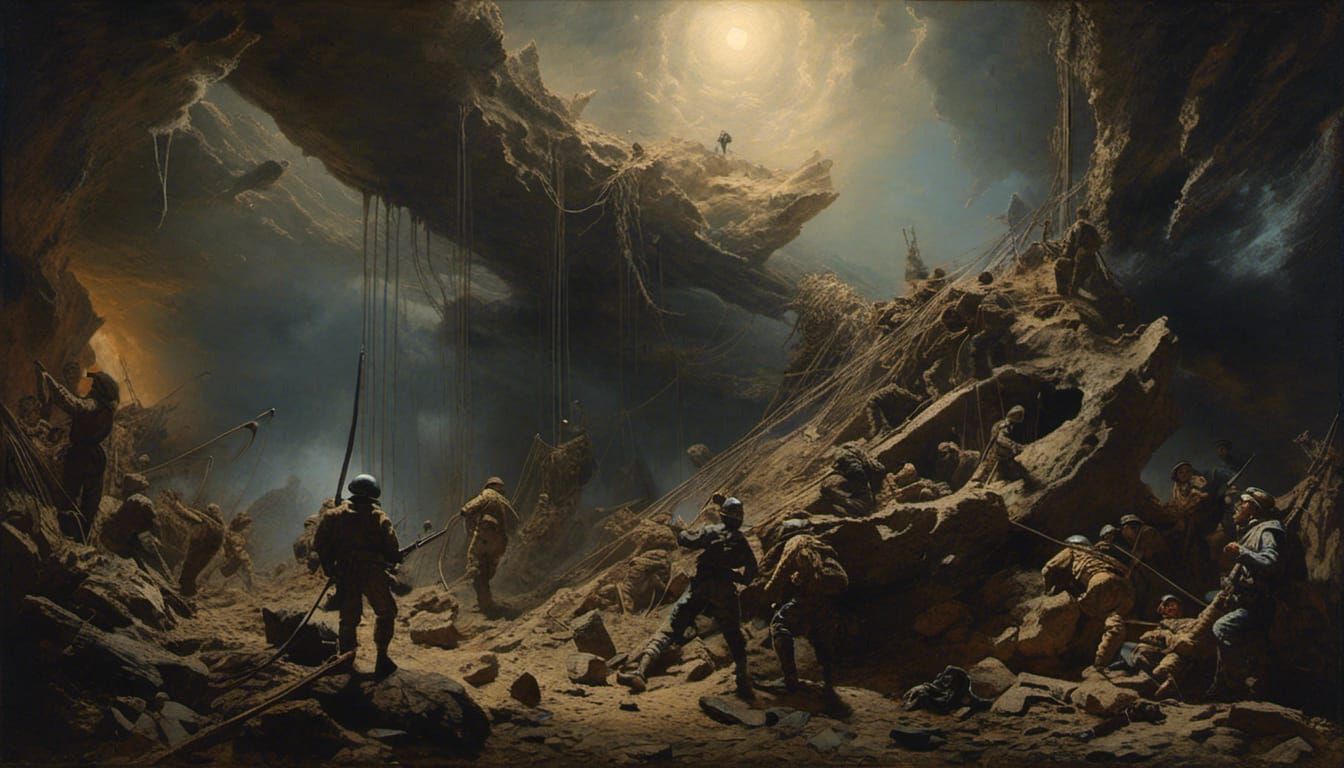 Spiderweb Sculpture in Alien Space: Hyperdetailed Art