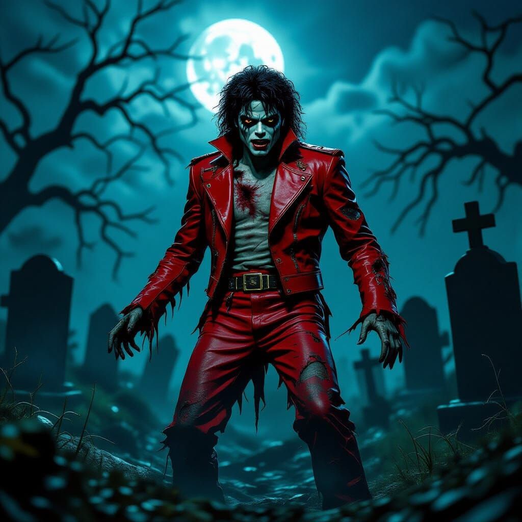 Michael Jackson Zombie in Thriller Graveyard