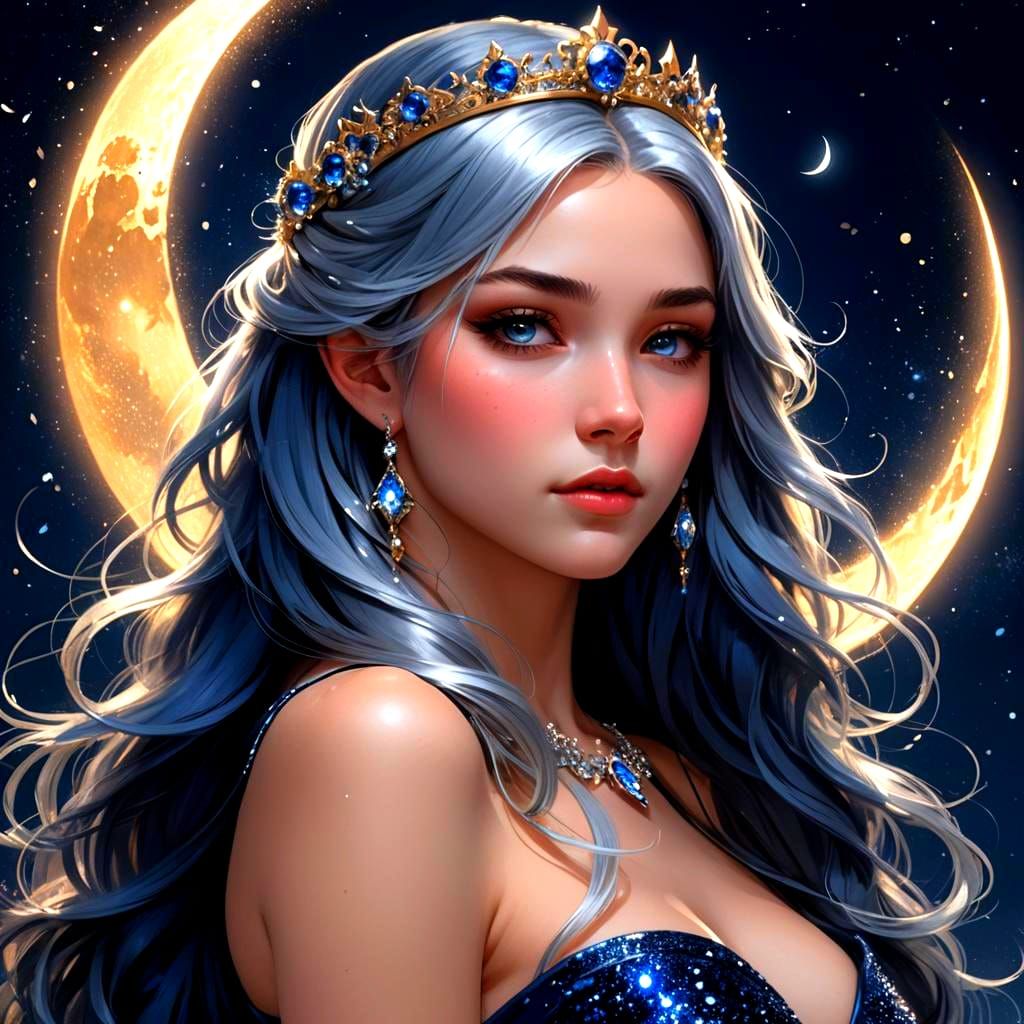 Sparkling Princess Portrait in Digital Art Style