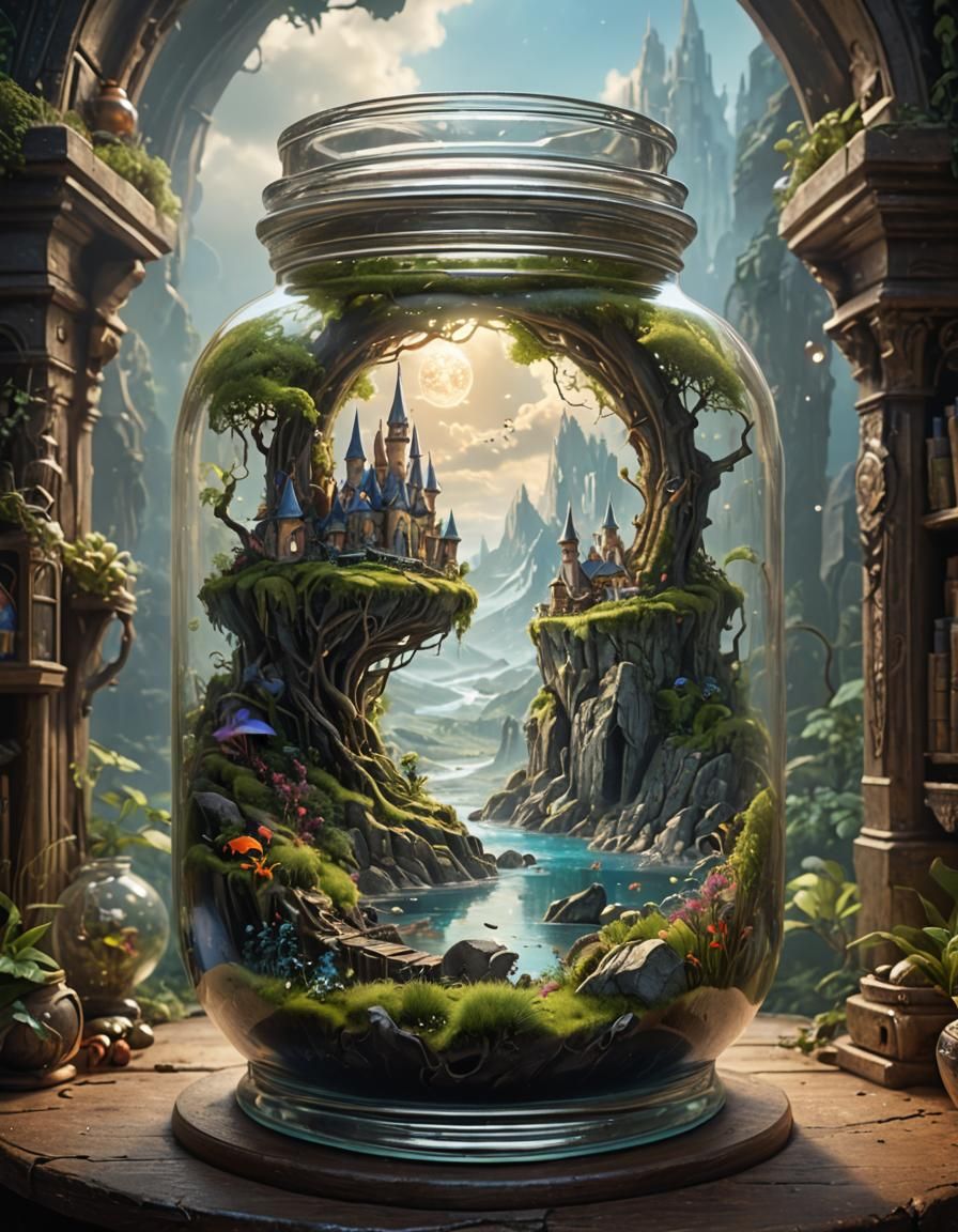 Fantasy Landscape in a Jar: Digital Matte Painting