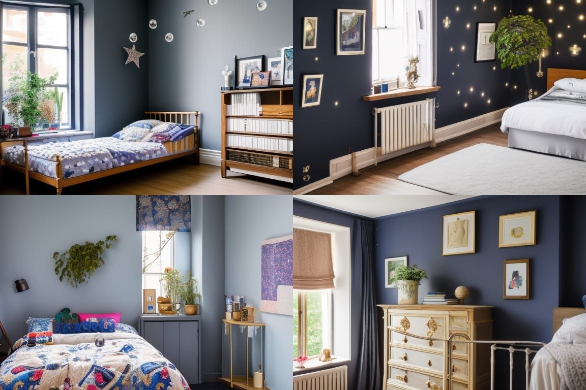 Galaxy Bedroom in English Townhouse: Photo-Realistic