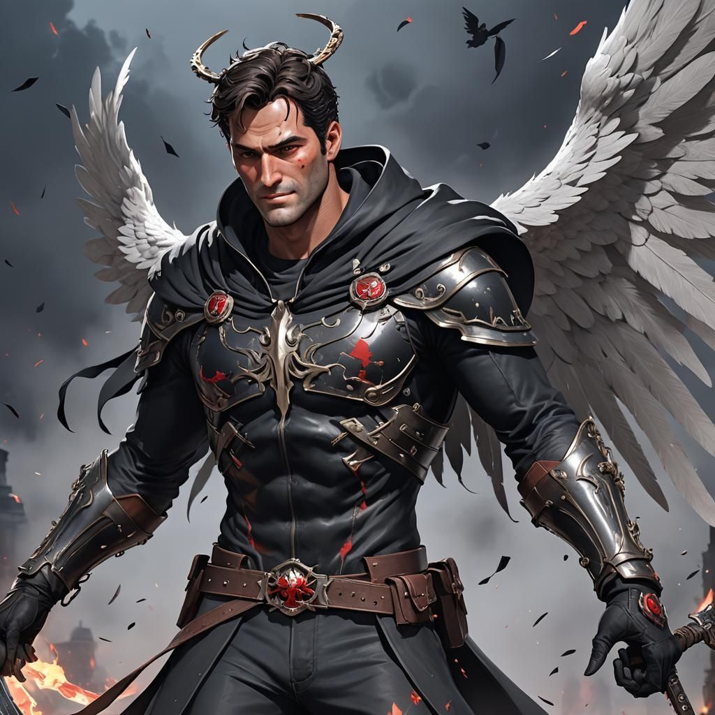 Ash Williams as Angel of Death: 3D Anime Art