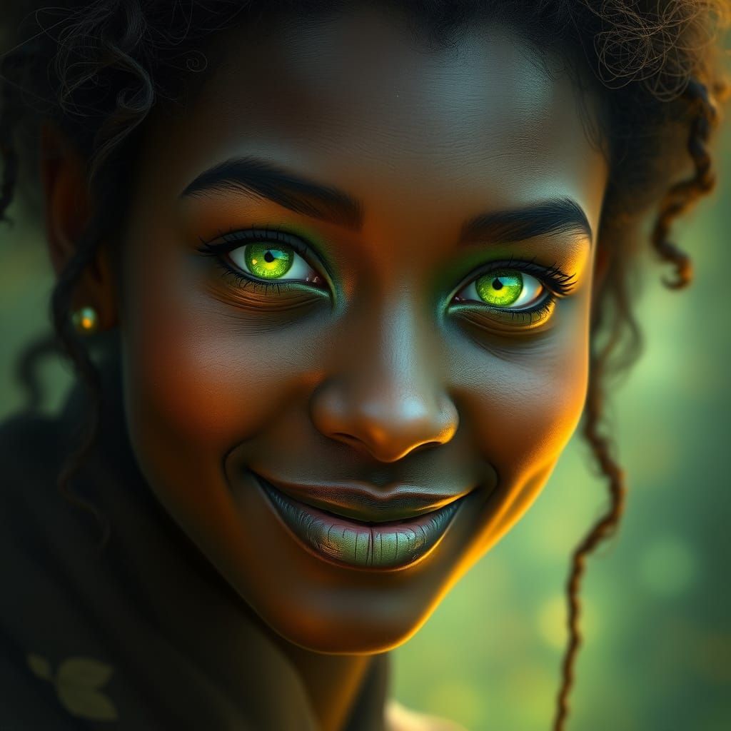 Look into my green green eyes!