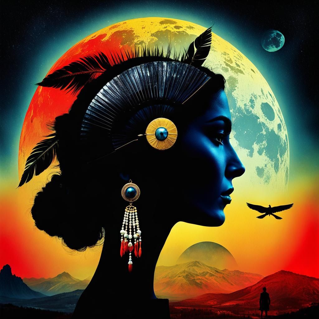 Anunnaki Deity in Vintage Dark Tales Style