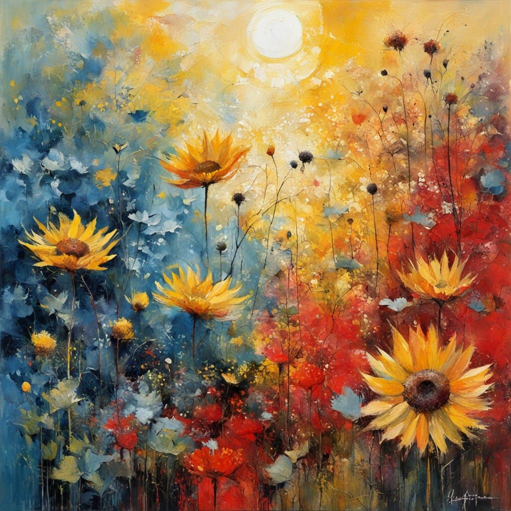 Expressionist Painting of Sunshine and Joyfulness