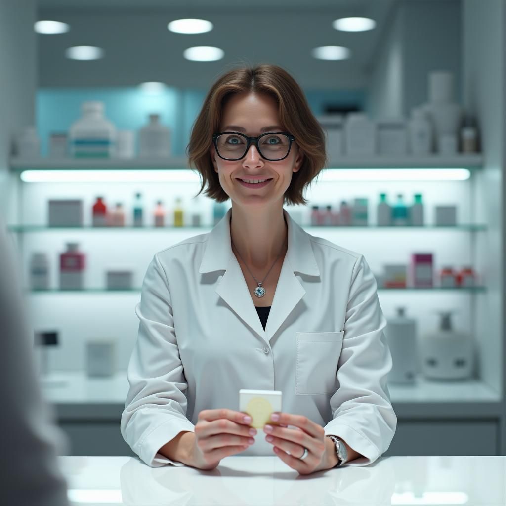 Modern Pharmacy Scene in Matte Painting Style