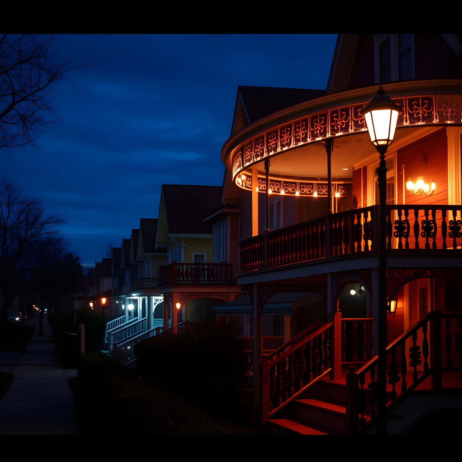 Suburban Blue Hour, Gregory Crewdson Style