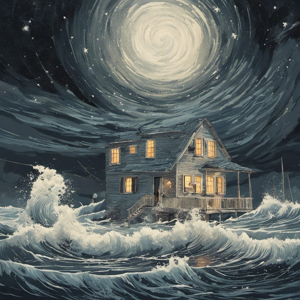 Florida Coast Hurricane in Hyperdetailed Style