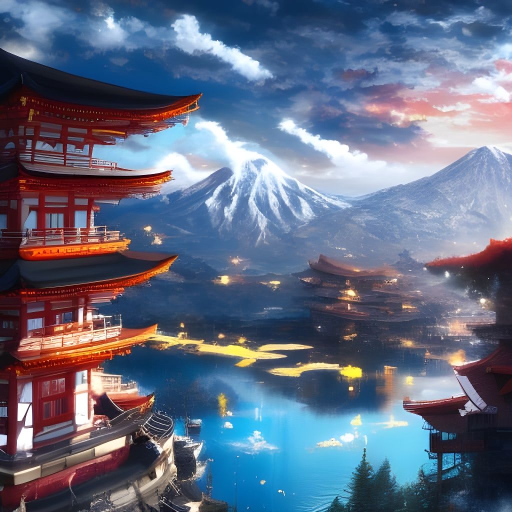 Hyperdetailed Japanese Landscape Portrait in Unreal Engine 5