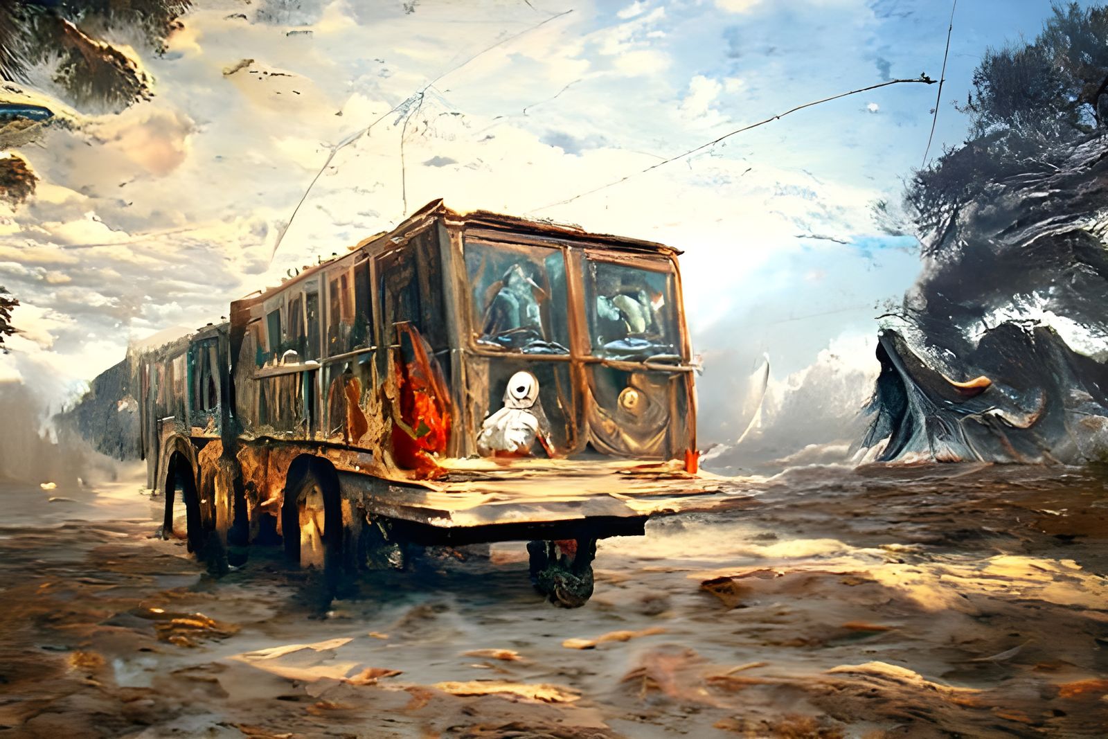 Gothic Horror Firetruck Inspired by Doré