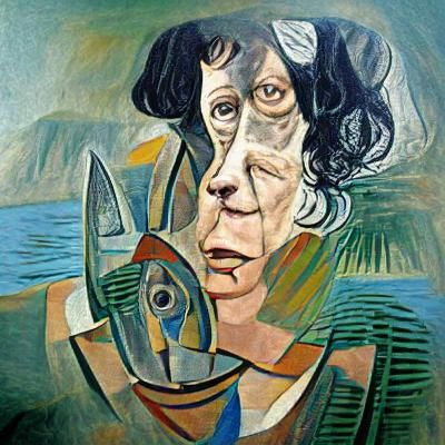 Abstract Portrait in Cubist Style