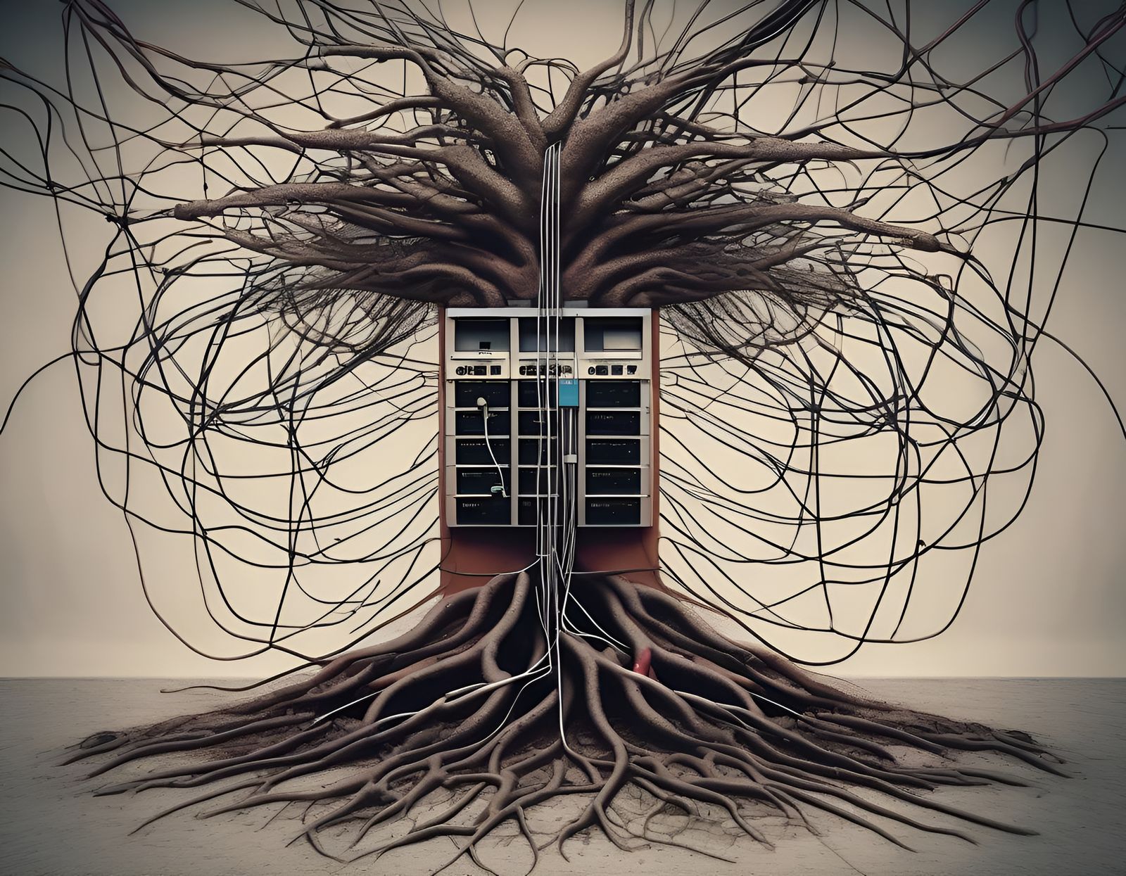 Machine Interacting with Root Network Underground