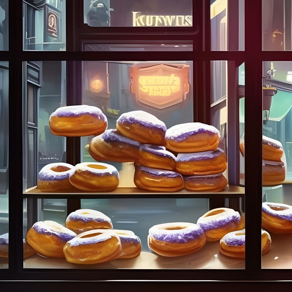 Tasty Doughnuts in Shop Window: Concept Art