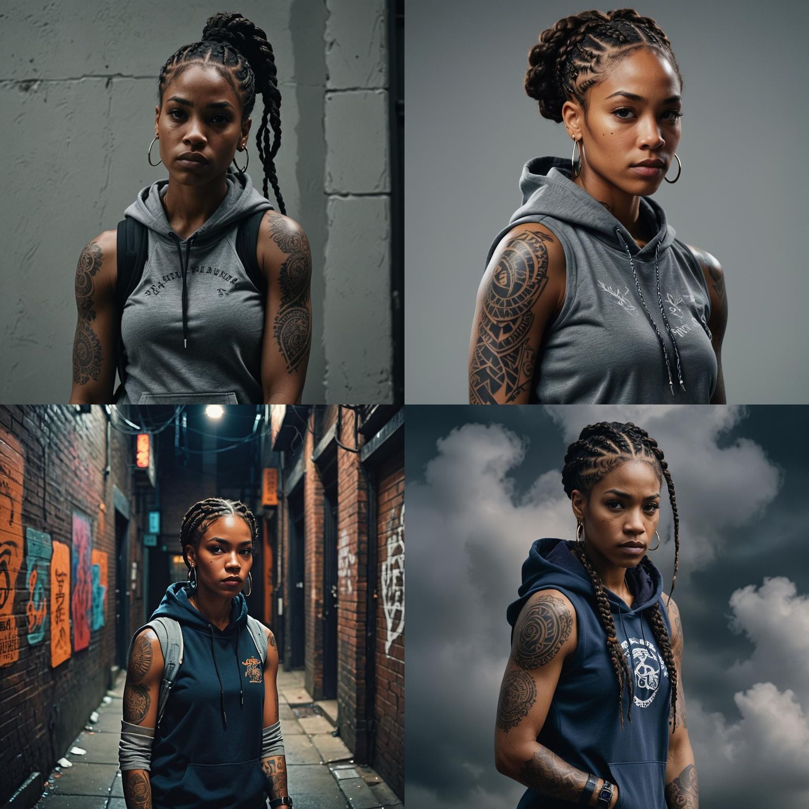 Intimidating Portrait of Athletic Woman Boxer