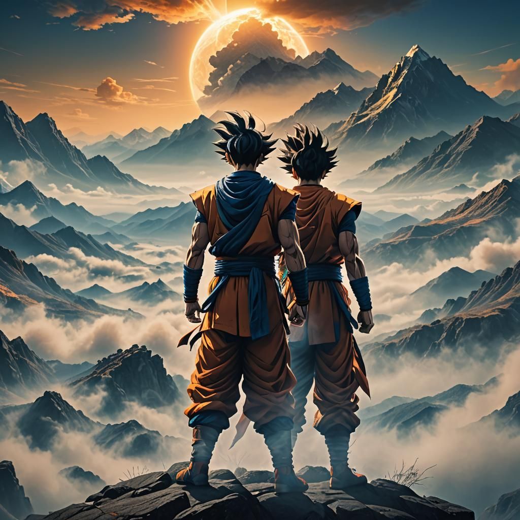 Goku and Sainhadin in Misty Mountains