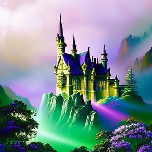 Ethereal purple opal Castle& gothic vibes& magical vibes& ethereal vibes& beautiful craftsmanship vibes& perfect craftsm...
