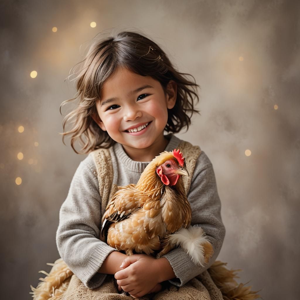 Child's Tender Embrace: A Portrait of Joy