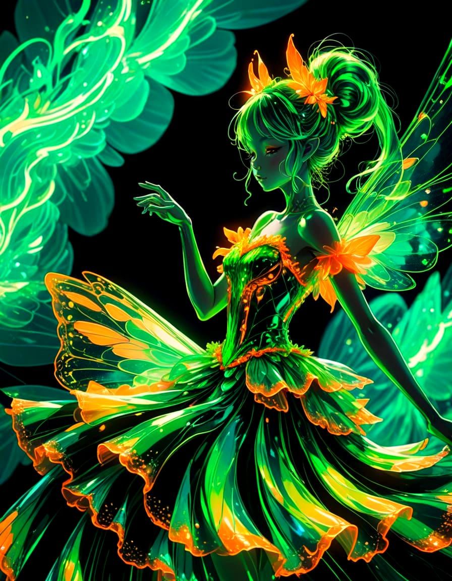 Neon Fairytale: Ornate Anime Illustration