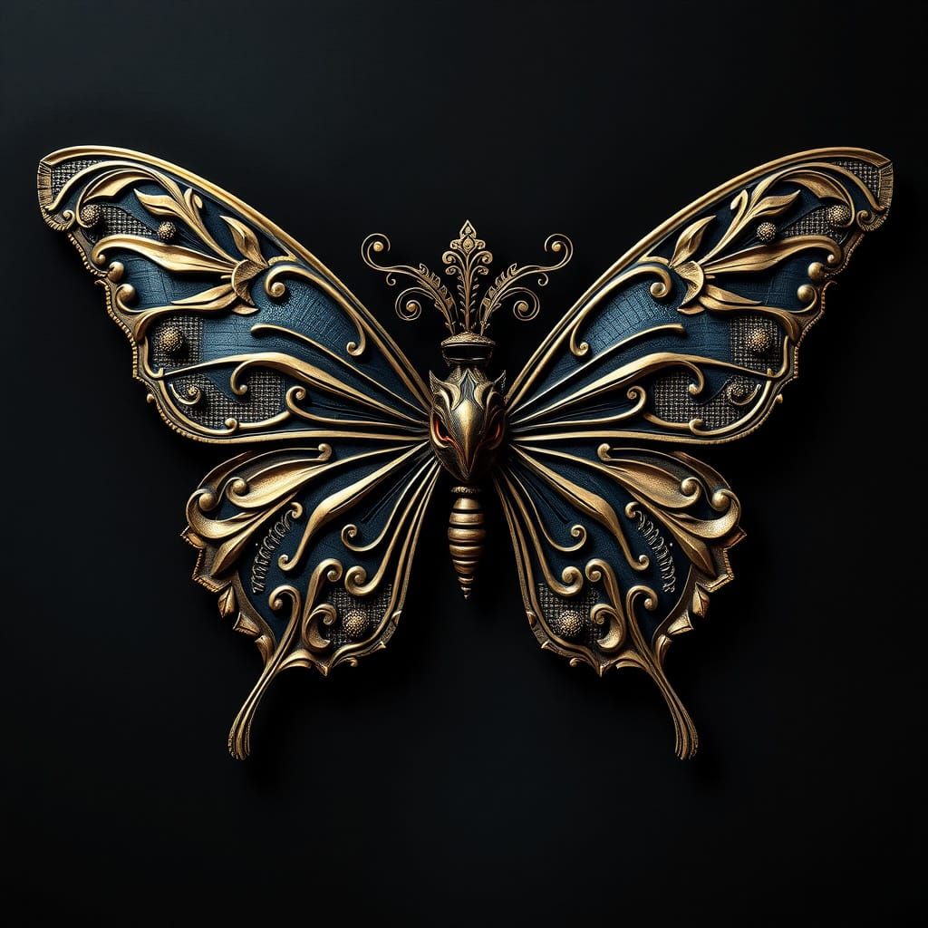 Baroque Butterfly in Gothic Masquerade Style