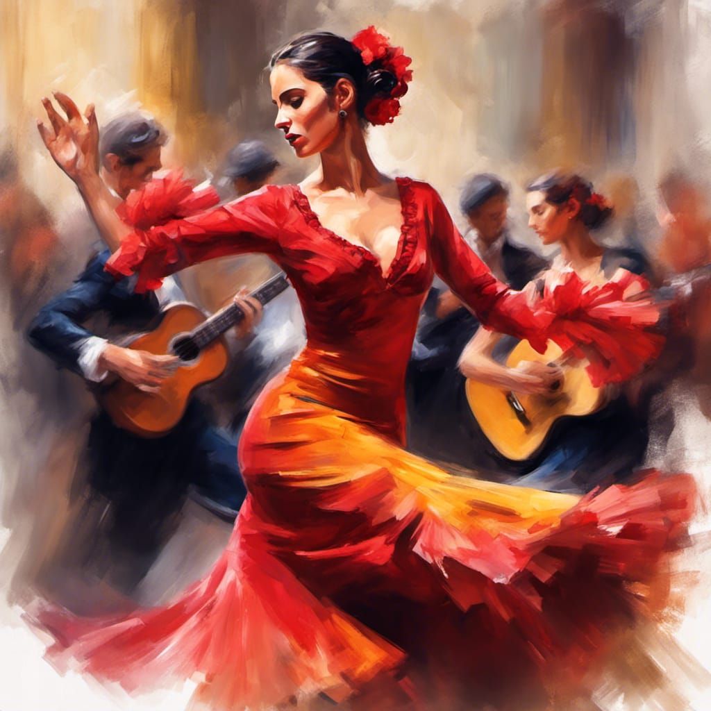 A beautiful flamenco dancer,