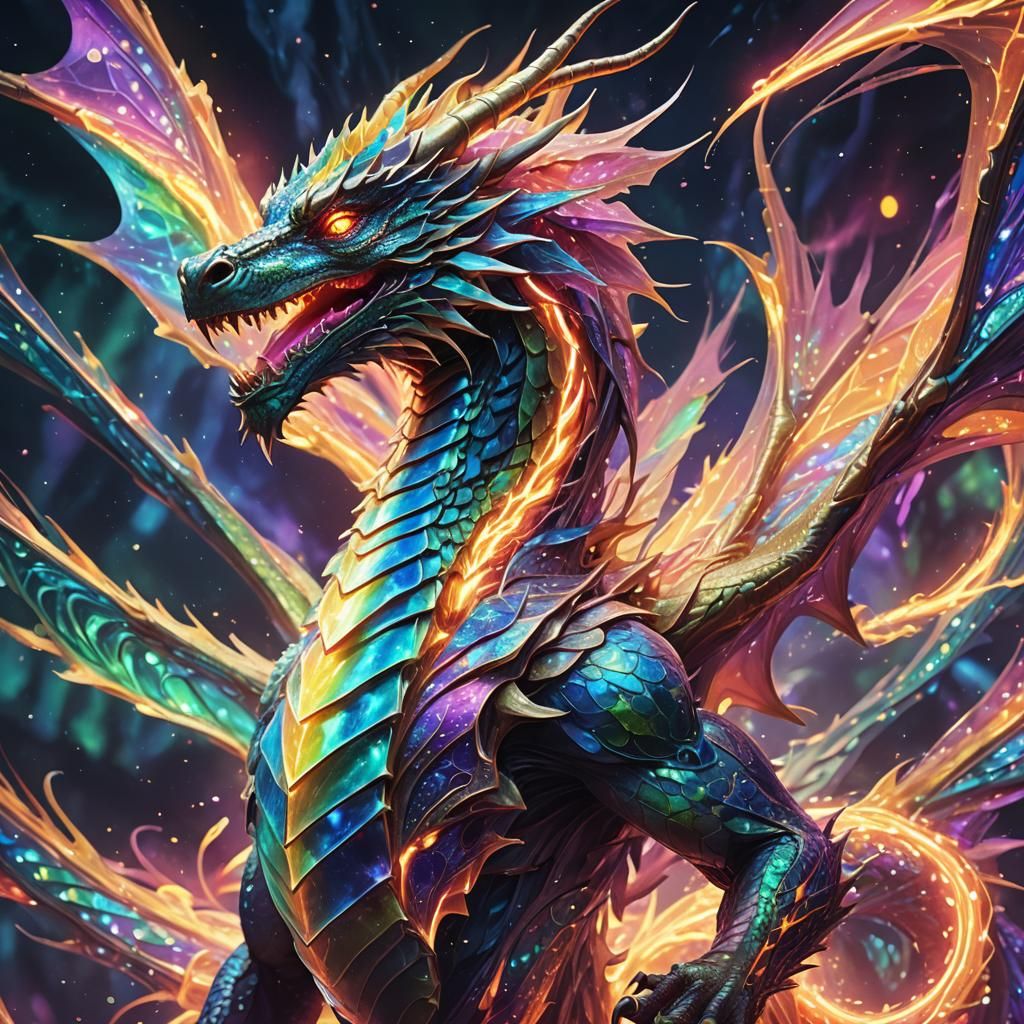 Luminous Dragon Concept Art in Dreamlike Style