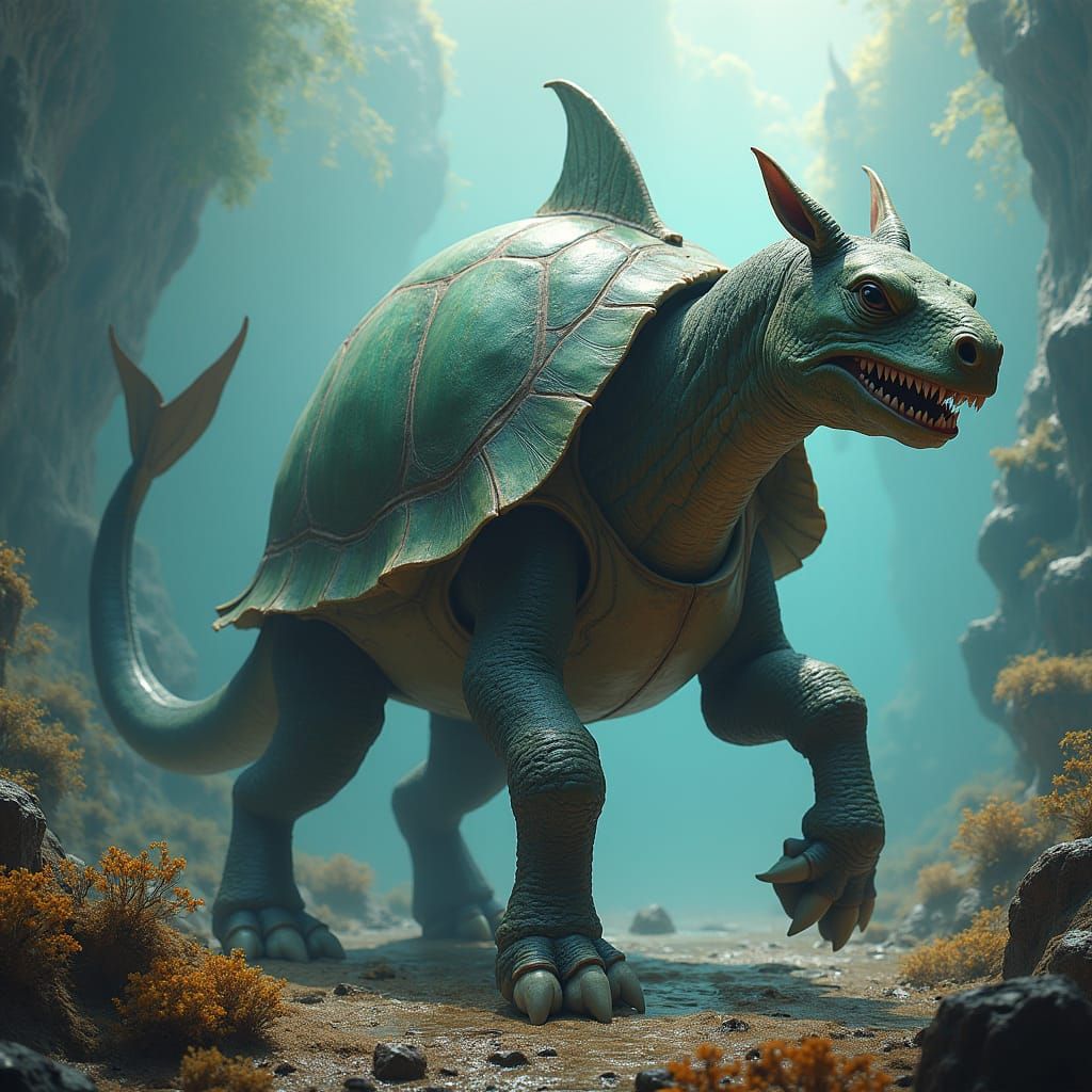 Majestic Hybrid Creature in a Fantastical Landscape