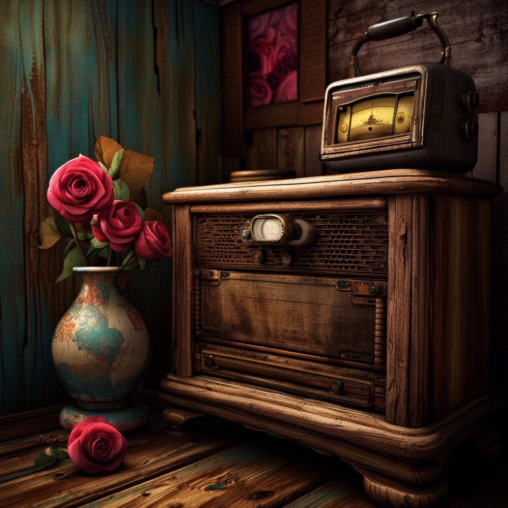 Radio of Roses: Detailed Matte Painting