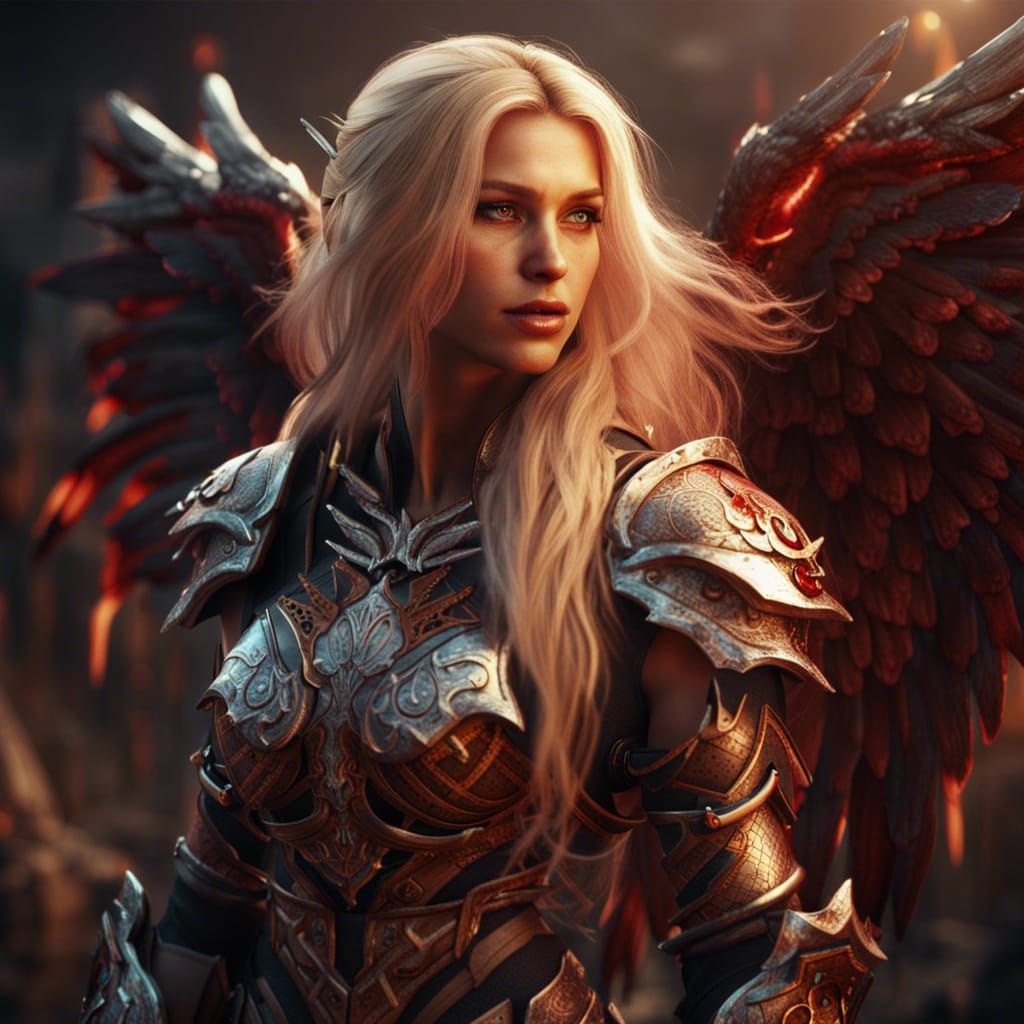 Blonde Angel in Hell: Fantasy Concept Art