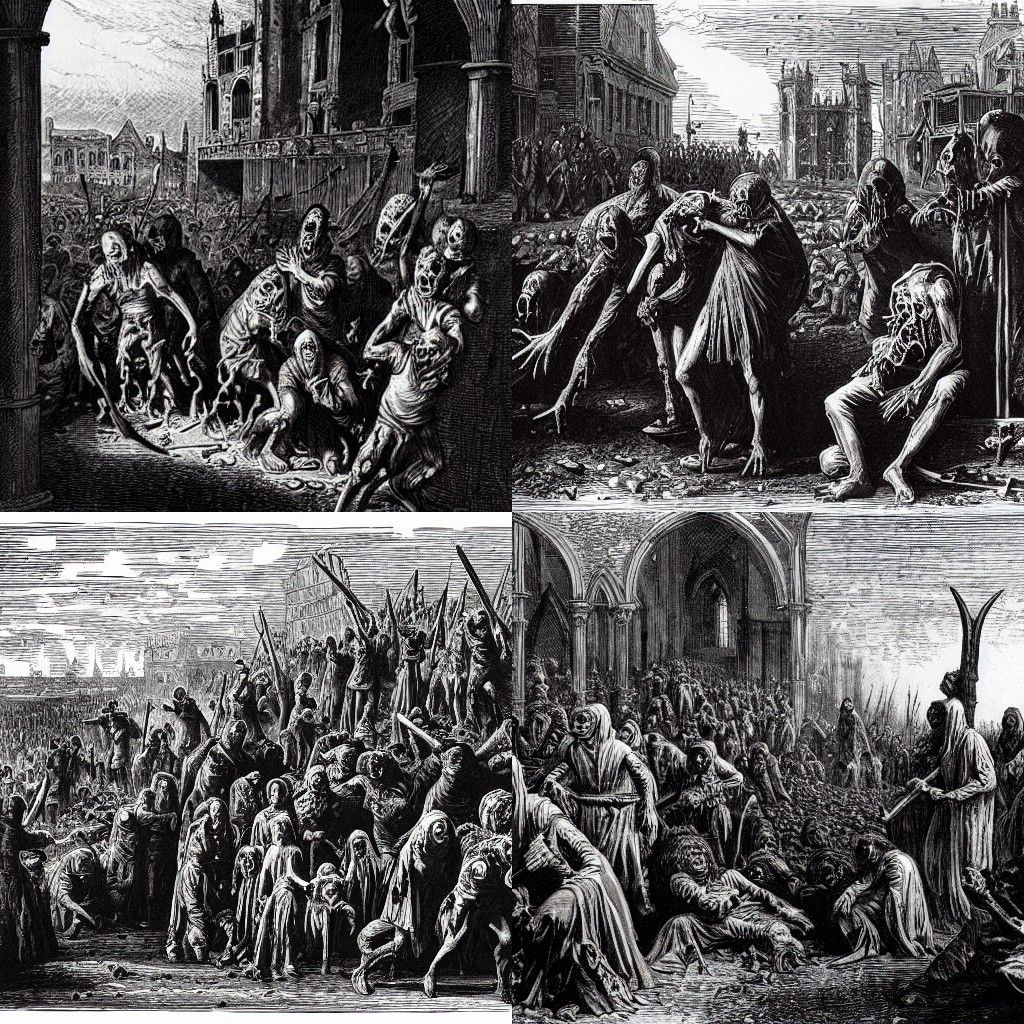 Zombie Plague in Medieval Town: Gothic Horror