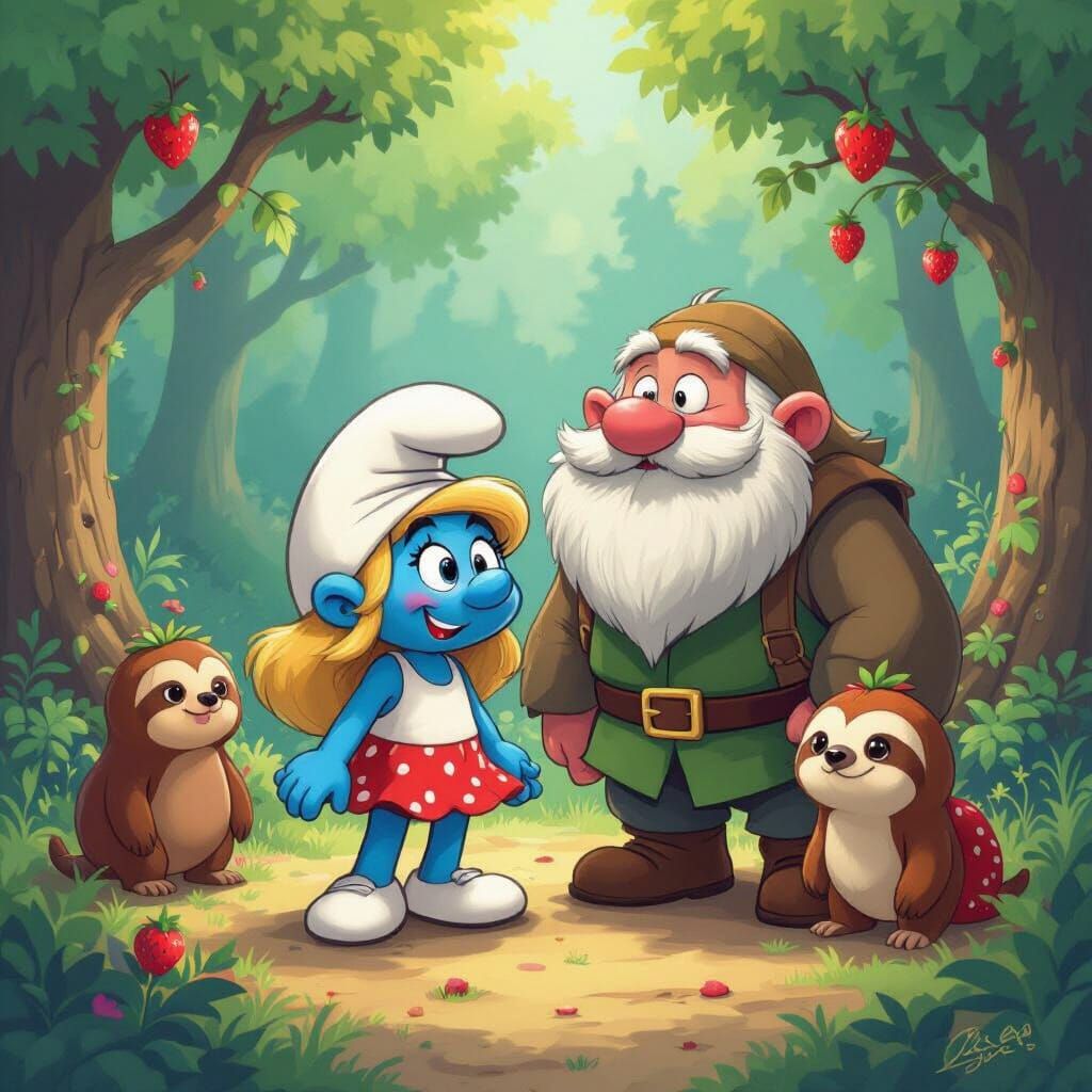 Whimsical Forest Friends in Miyazaki Style