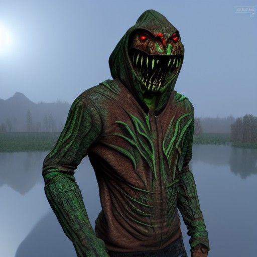 Swamp Demon Woody Hoody in 8K Resolution