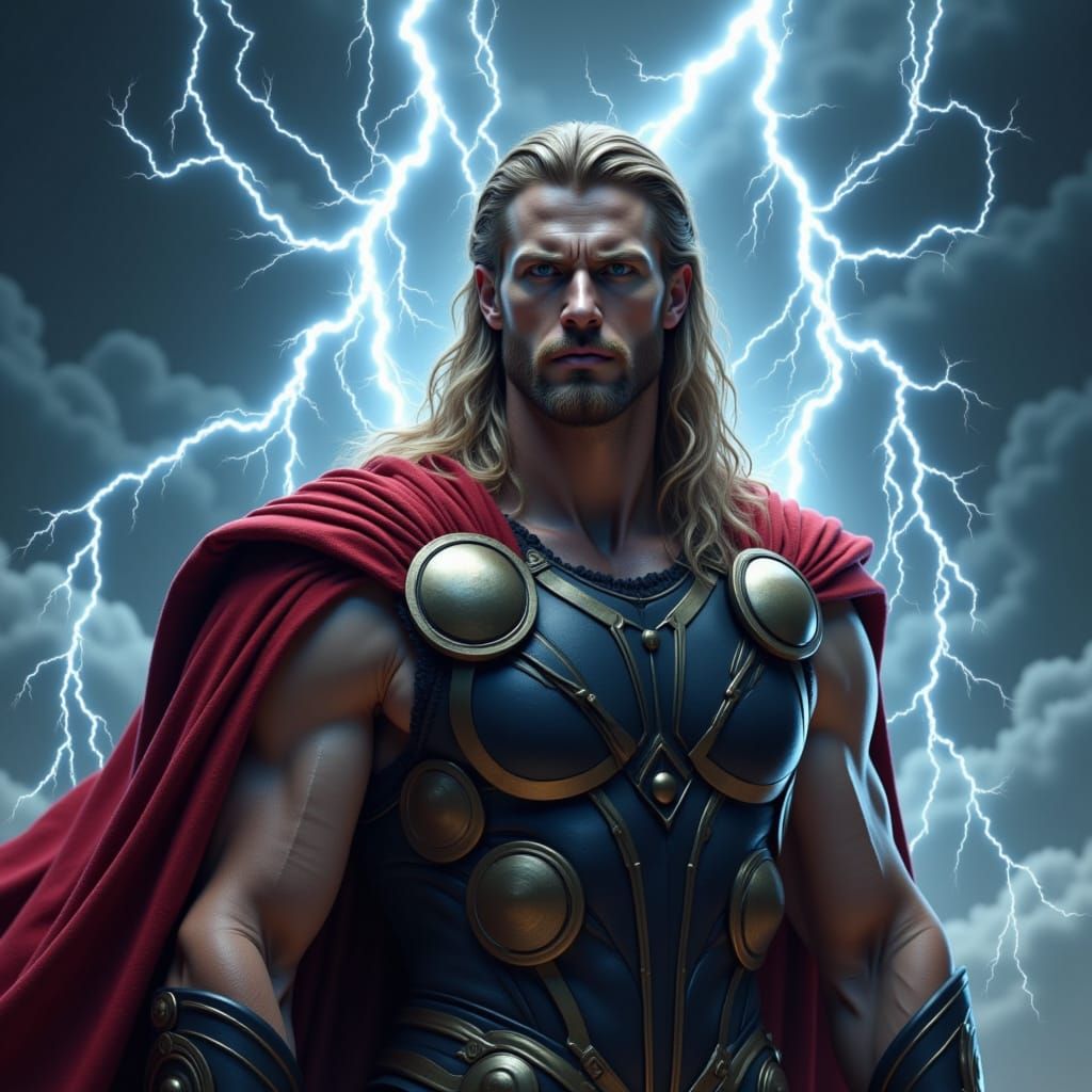 Thor, God of Thunder in Dark Style