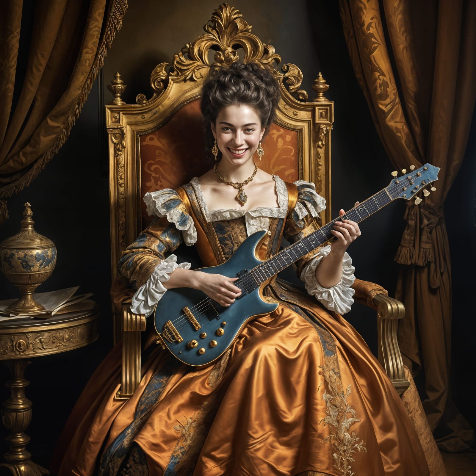 Renaissance Duchess Plays Electric Guitar