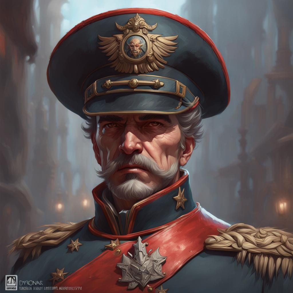 Detailed 40k Commissar Portrait in Artgerm Style