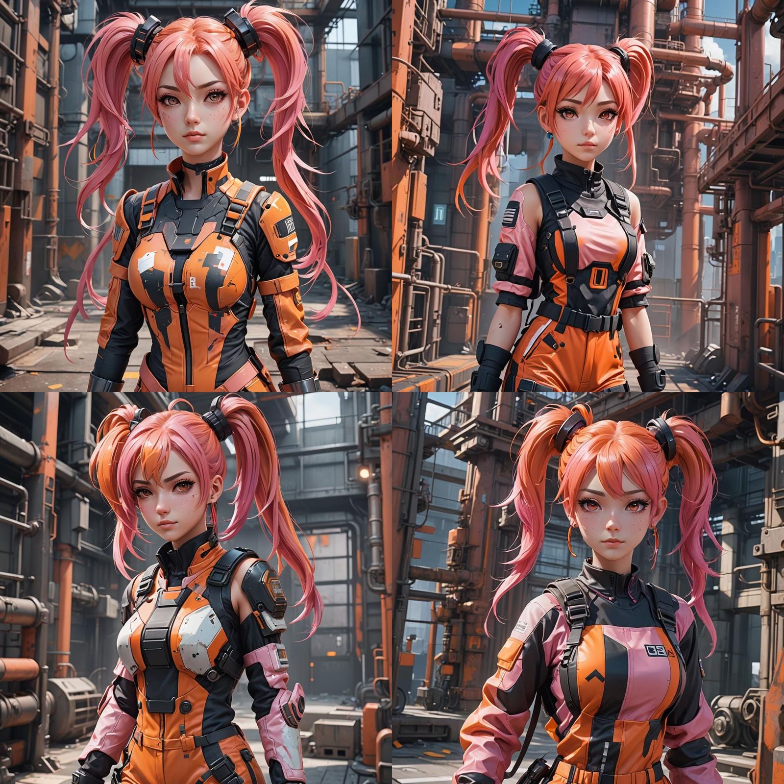 Anime Girl in Futuristic Jumpsuit, Digital Art
