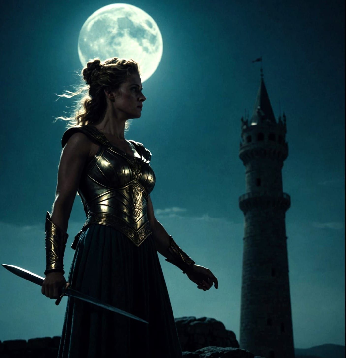 Helen of Troy Watches Battle from Tower