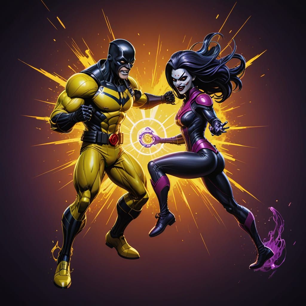 Epic Villain Face-Off: Void vs Enchantress, 3D Digital Art