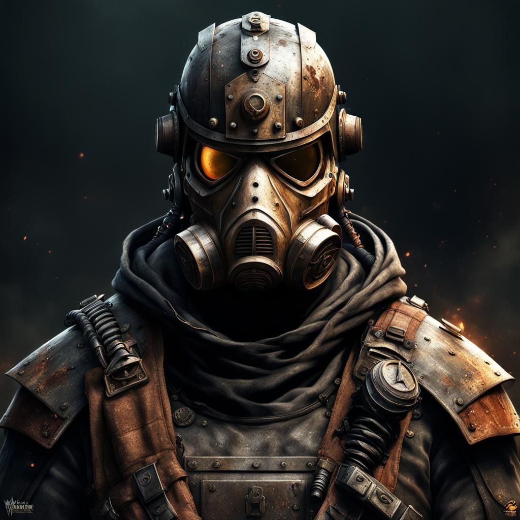Post-Apocalyptic Soldier Portrait in Nuclearpunk Style