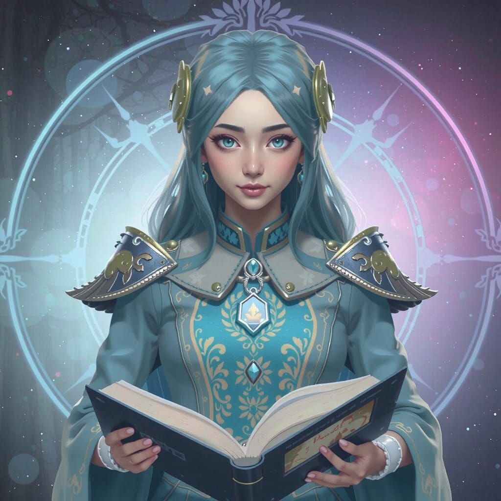 Vibrant Angel Silhouette amidst Cherry Blossom Forest at Sun...