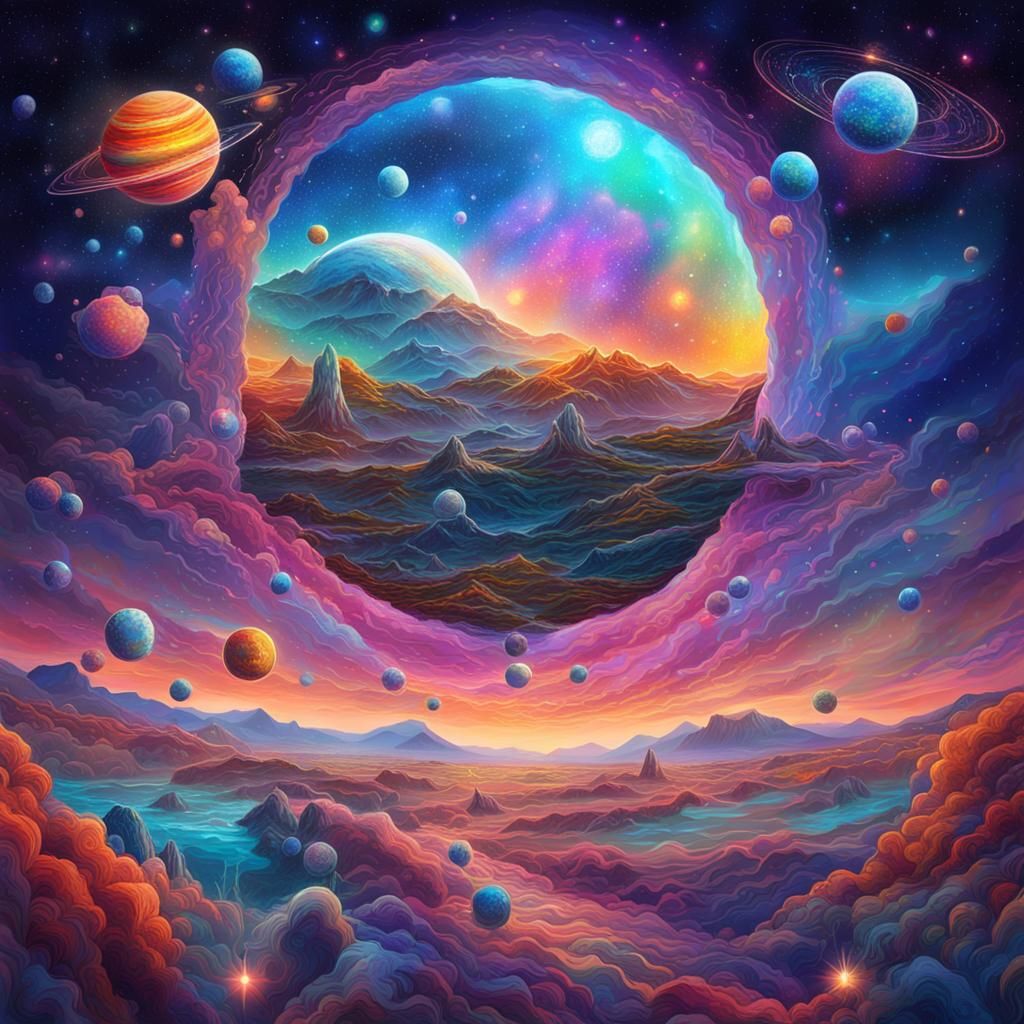 Cosmic Astral Forms in Holographic Illustration