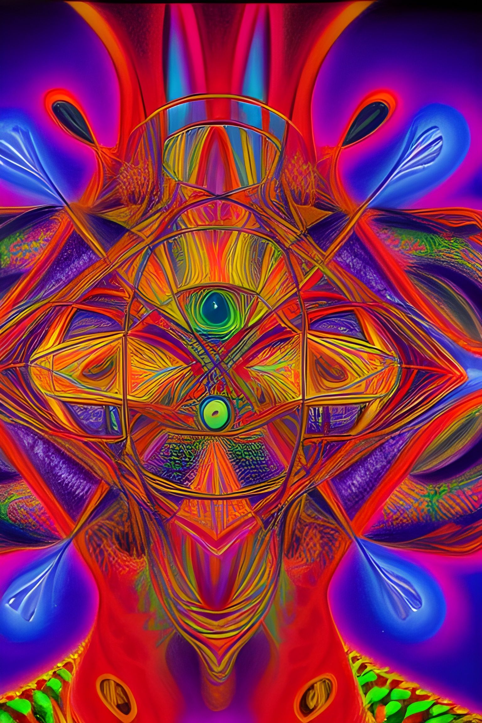 Vibrant Acid Math Art in Expressionist Style
