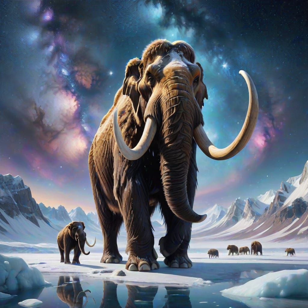 Woolly Mammoth on Ice with Cosmic Galaxy